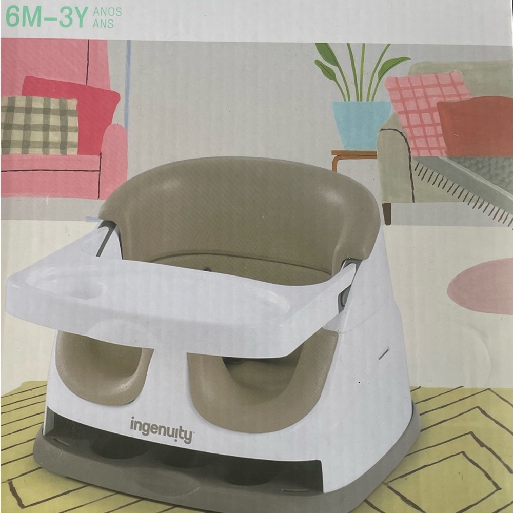Ingenuity Baby Base 2-in-1 Booster Feeding Seat 6 MO to 3 Yrs Cashmere